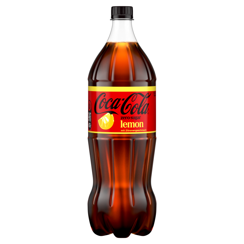 Eine Flasche Coca-Cola Zero Sugar Lemon