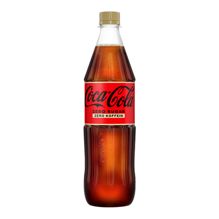 Eine Flasche Coca-Cola Zero Sugar koffeinfrei