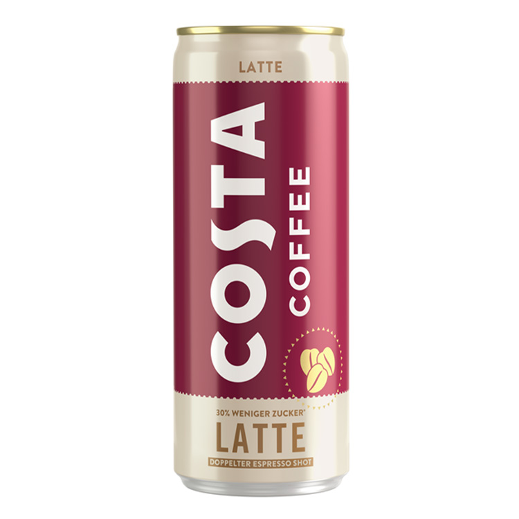 Eine Dose Costa Coffee Latte-Kaffeegetränk