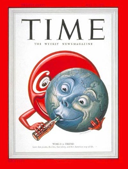 Das Cover der Zeitschrift "Time Magazine" von 1950, auf dem eine Coca-Cola-Illustration zu sehen ist.