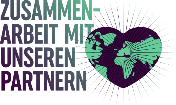 Grafik mit Text „Zusammenarbeit mit unseren Partnern“