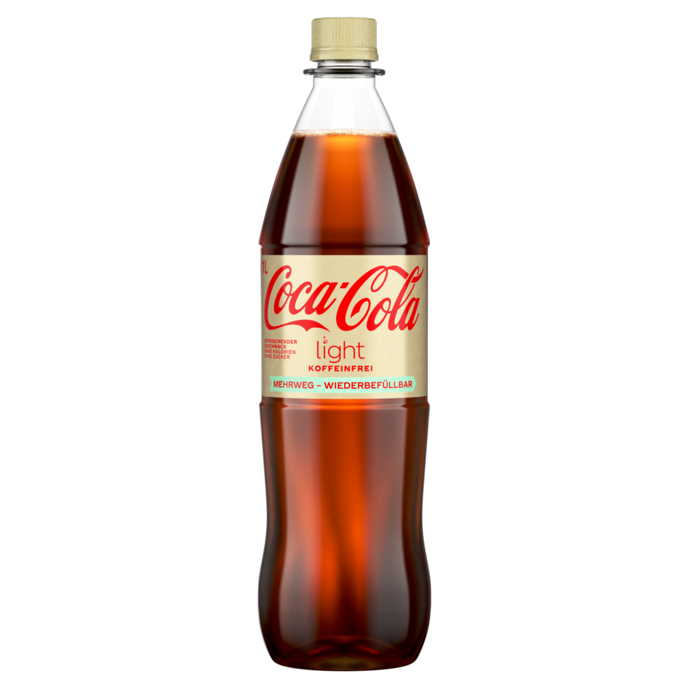 Eine Flasche Coca-Cola Light koffeinfrei.