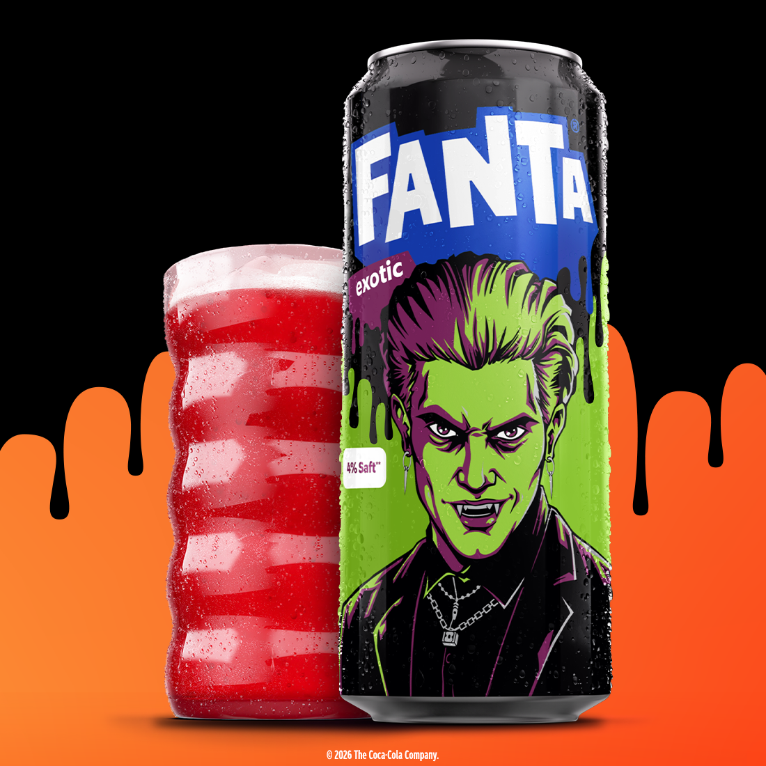 Eine Dose Fanta Exotic.