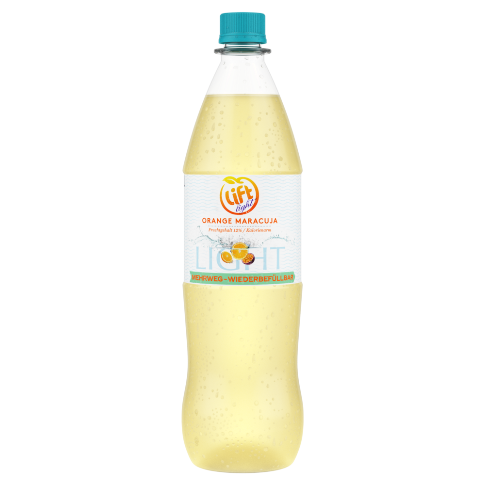 Eine Flasche Lift light Orange Maracuja