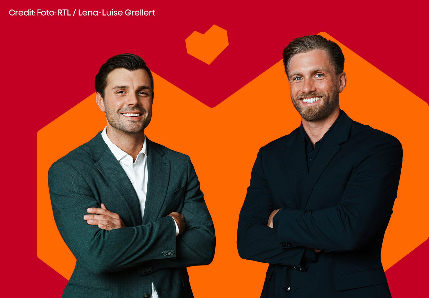 Zwei Männer aus der Show "Der Bachelor"