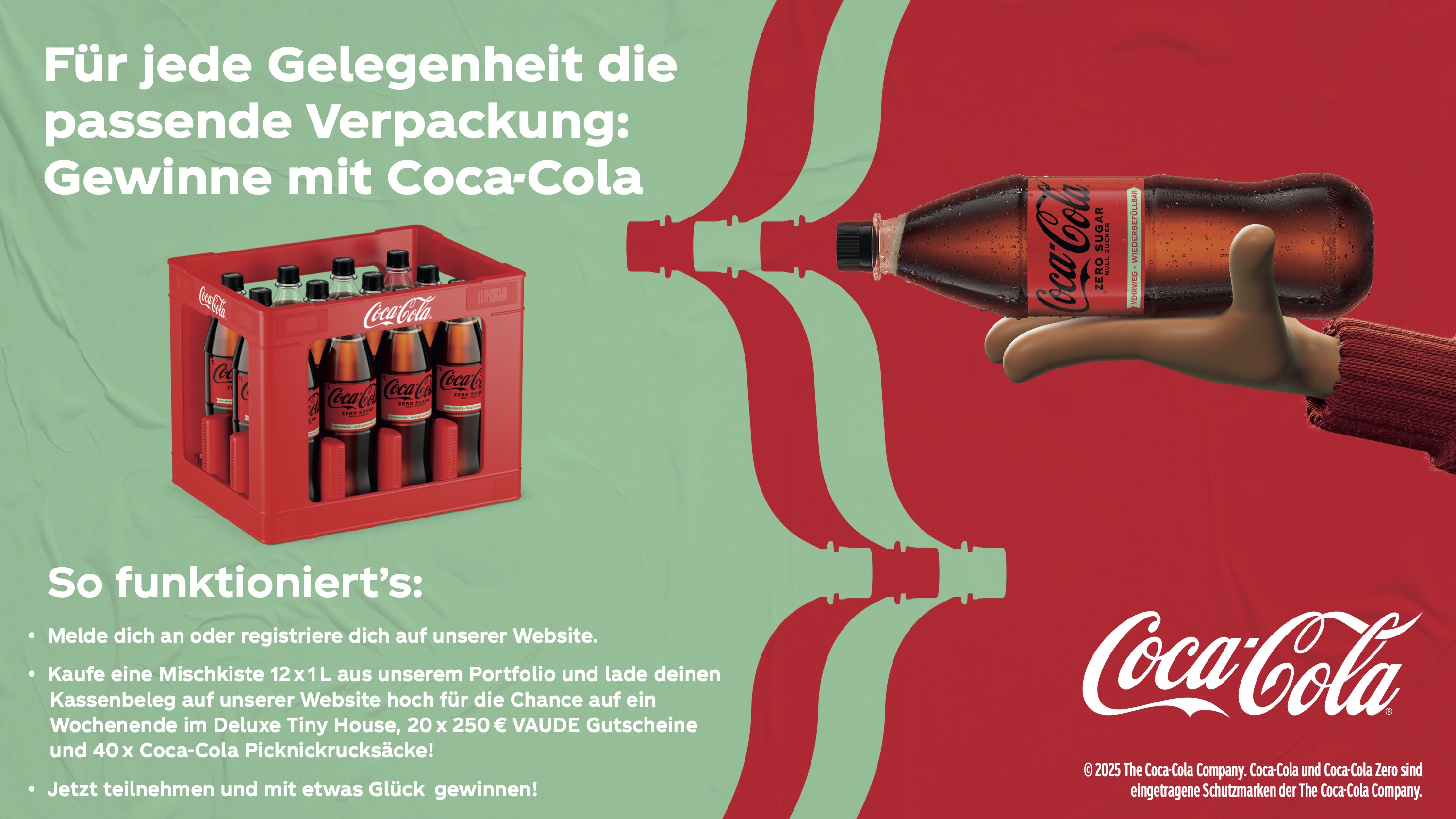 Kiste mit Coca-Cola-Flaschen