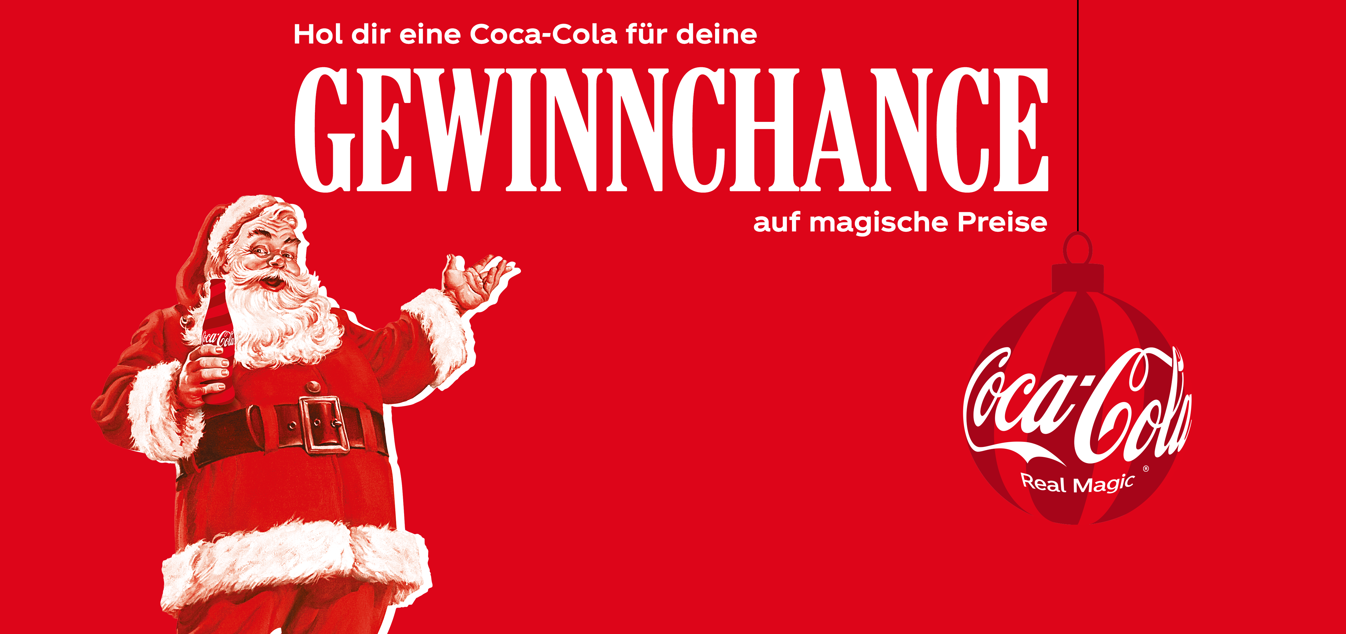 Santa Claus trinkt eine Flasche Coca-Cola