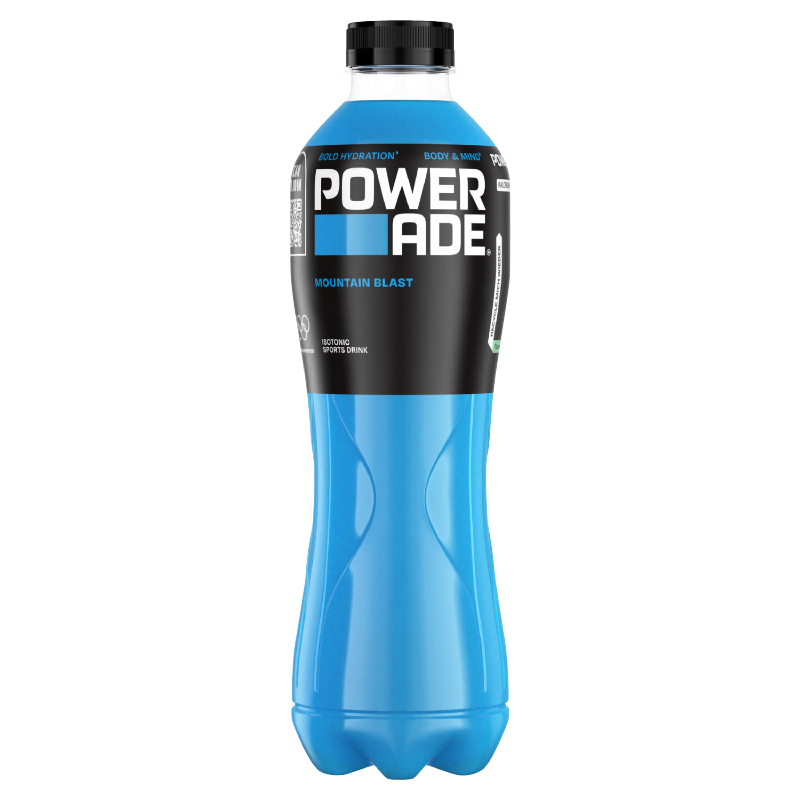 Eine Flasche Powerade Mountain Blast 1L