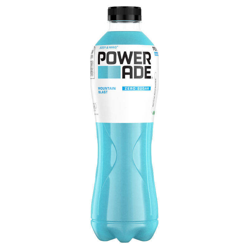 Eine Flasche Powerade Mountain Blast Zero 1L