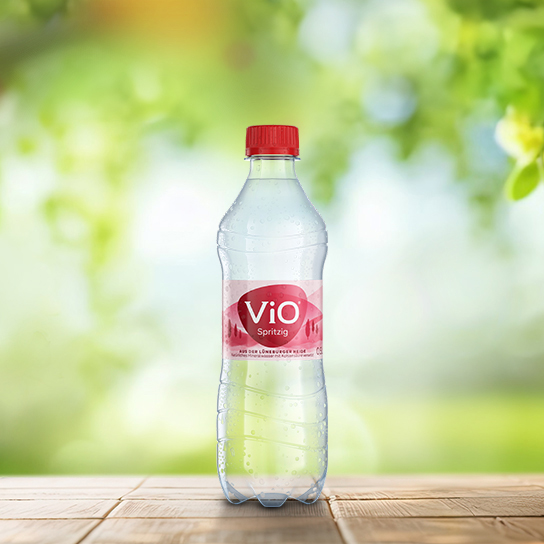 Eine 0,5 Liter-Flasche ViO Spritzig