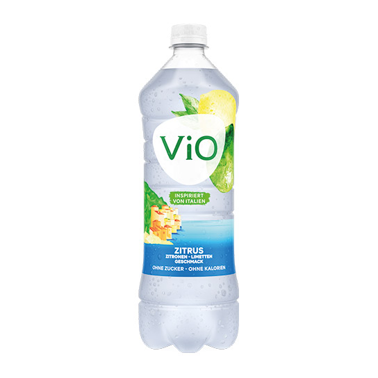 Eine Flasche ViO Zitrone-Limette Geschmack 1l rPET