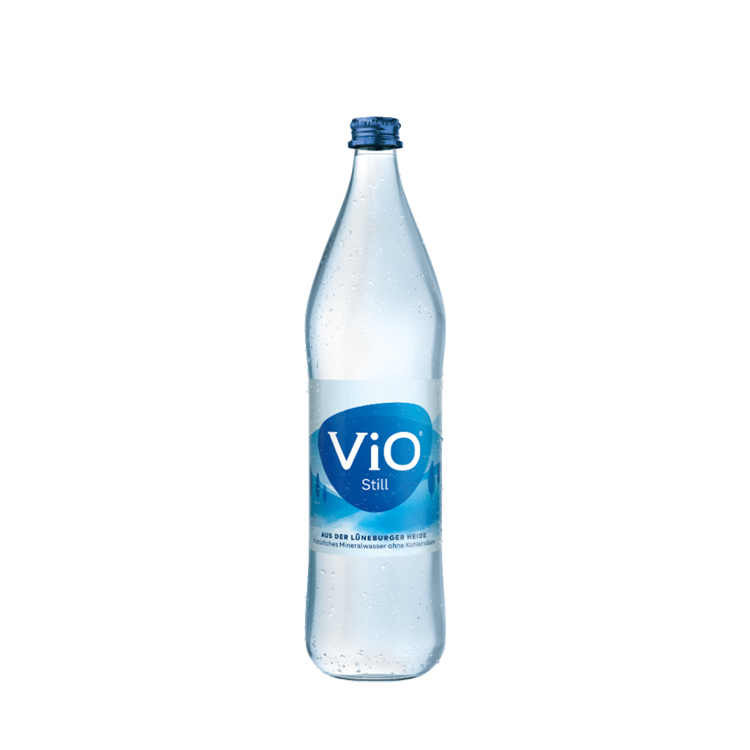 Eine Einliterflasche ViO Still 
