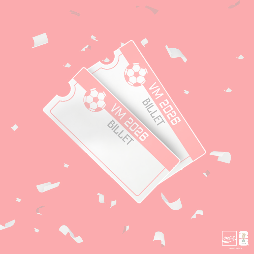 VM 2026 billetter på rød baggrund
