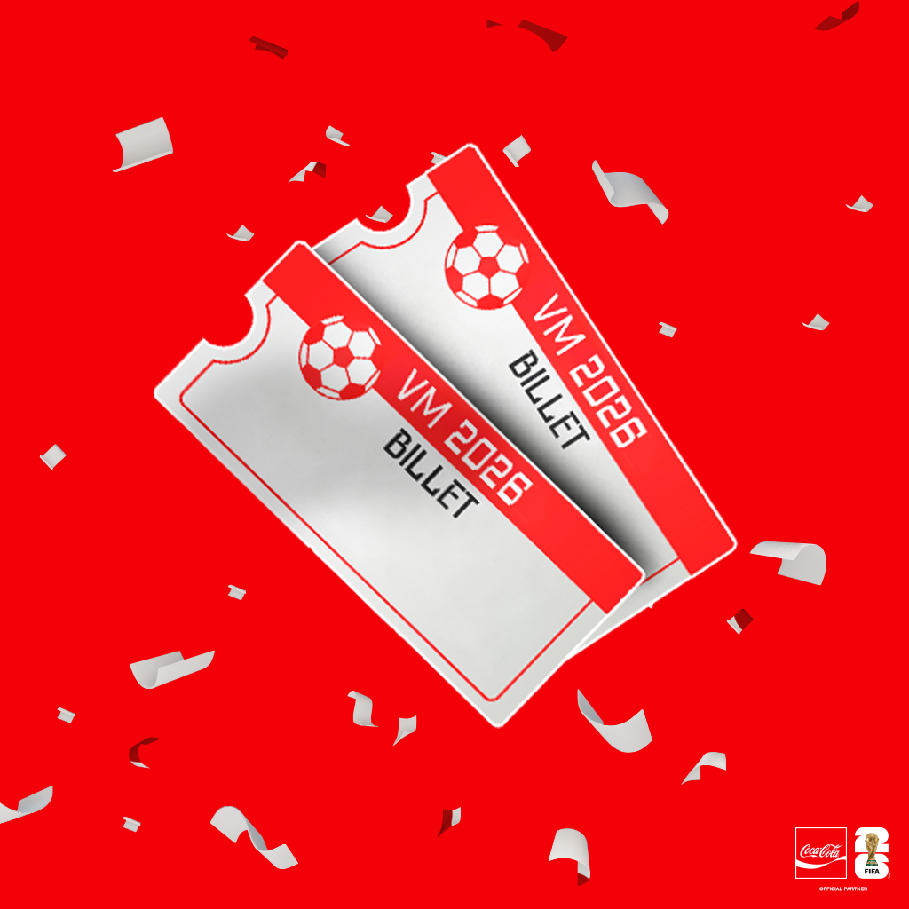 VM 2026 billetter på rød baggrund