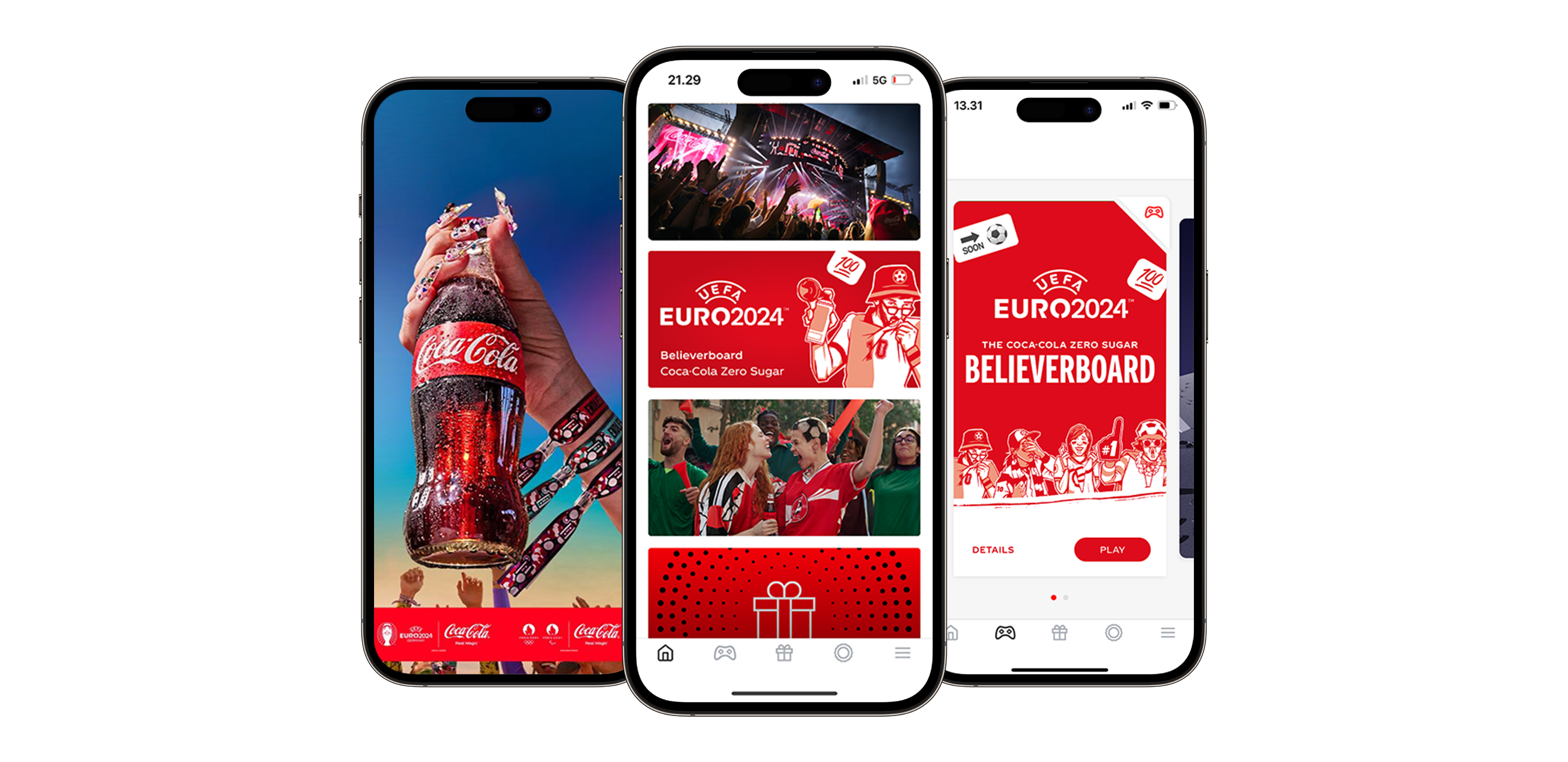coca-cola app screens