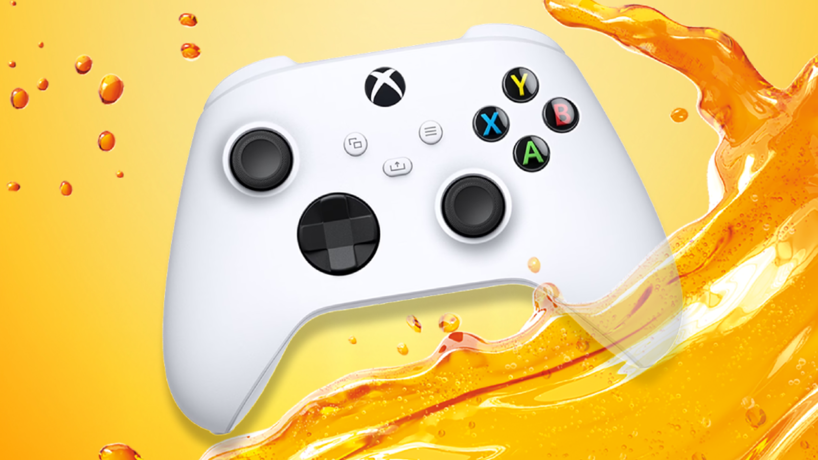 Xbox controller på gul baggrund