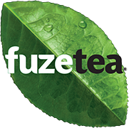 Fuze Tea-logo på hvid baggrund
