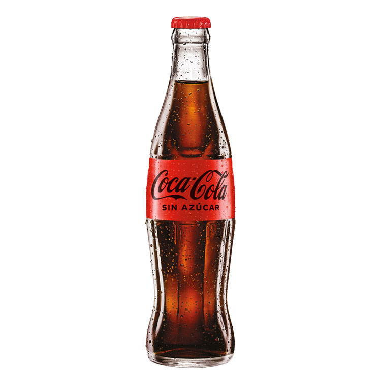 Botella Individual de vidrio de Coca-Cola Sin Azúcar