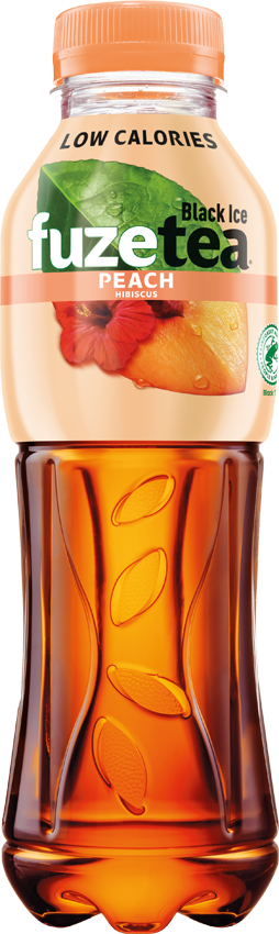 Fuzetea Black Ice Tea Peach Hibiscus jäätee, pudel 500ml