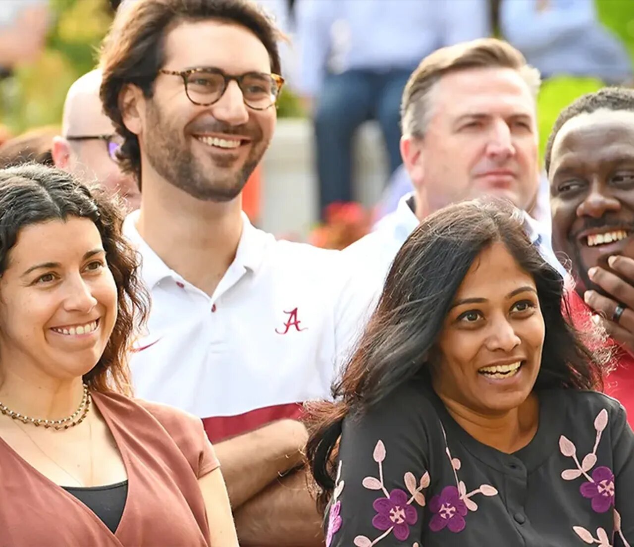 Group of people smiling