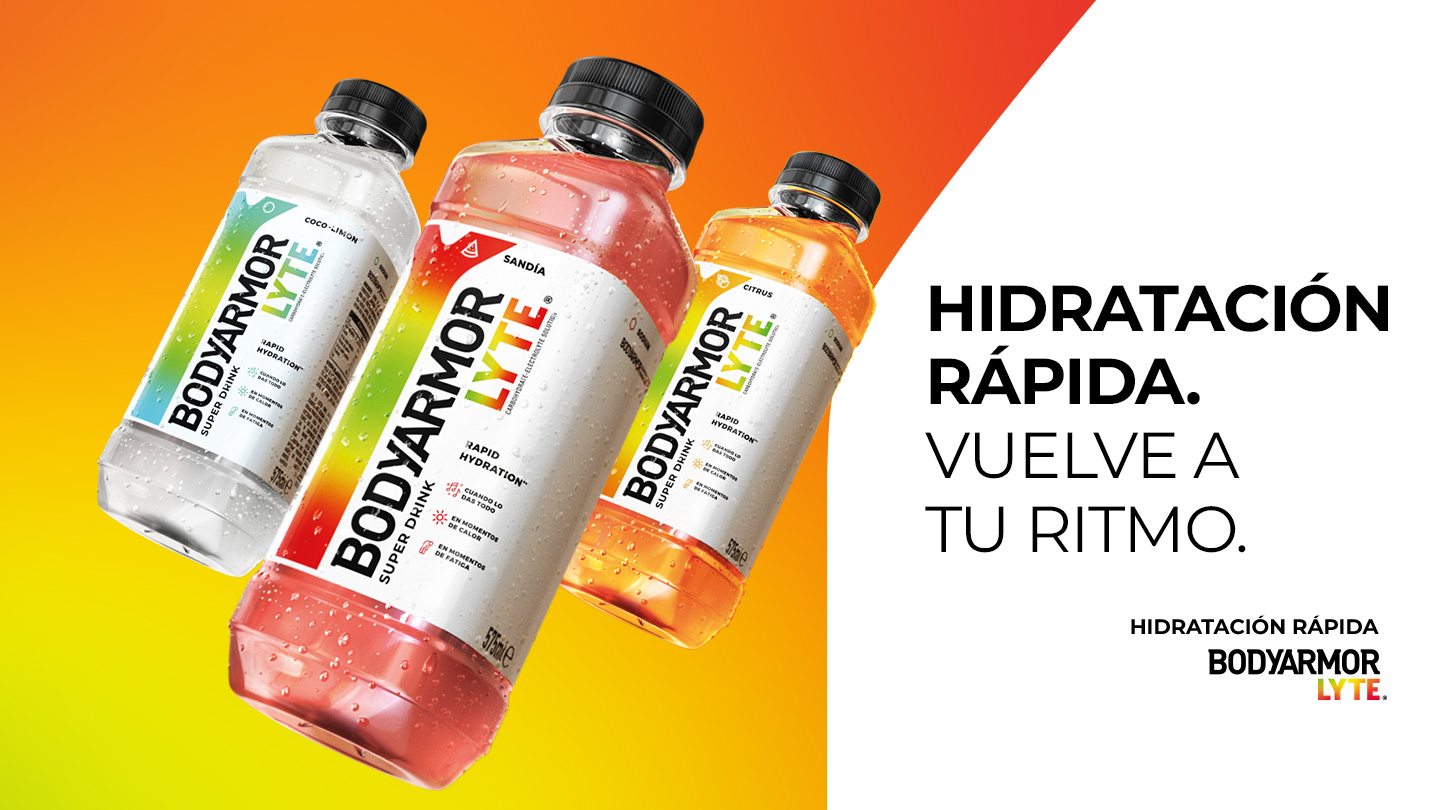 Tres botelleas de body armour. Hidratación rápida. Vuelve a Tu Ritmo. 