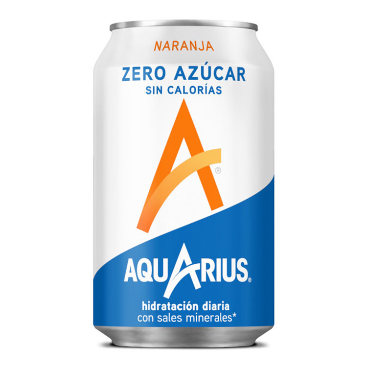 Lata de Aquarius Naranja Zero Azúcar