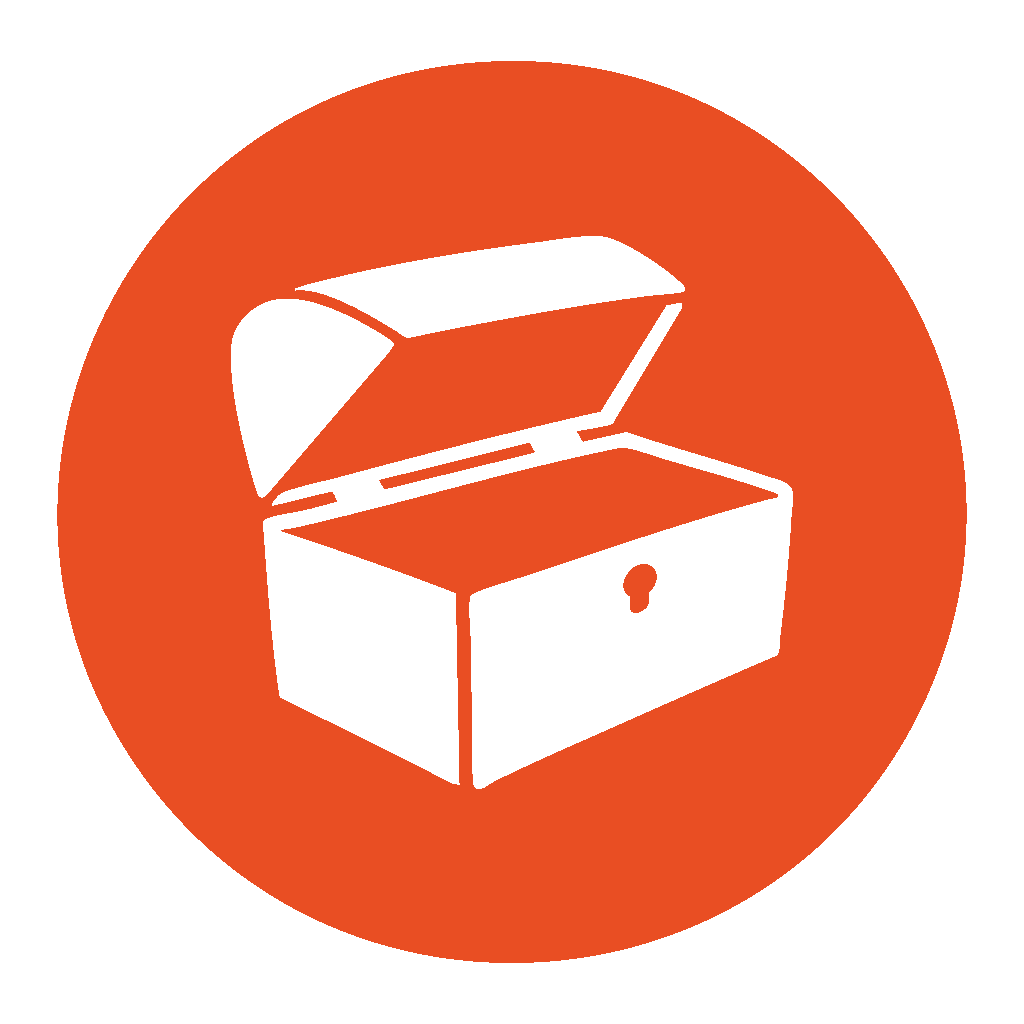 Ilustração de um baú de recompensas Fanta