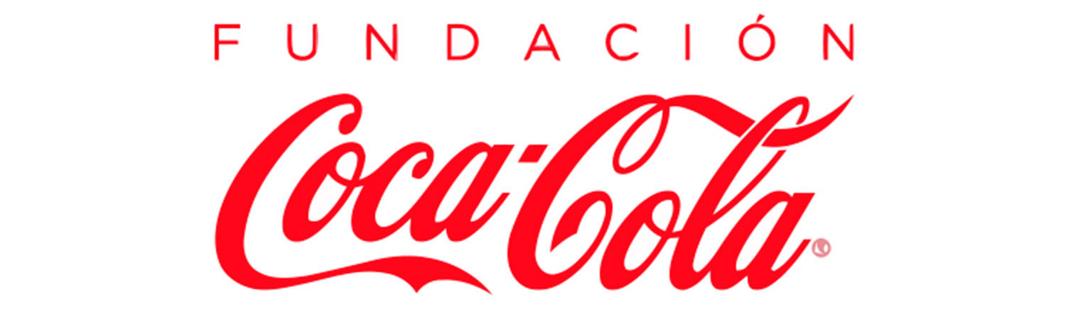 Logo rojo, sobre fondo blanco, Fundación Coca-Cola