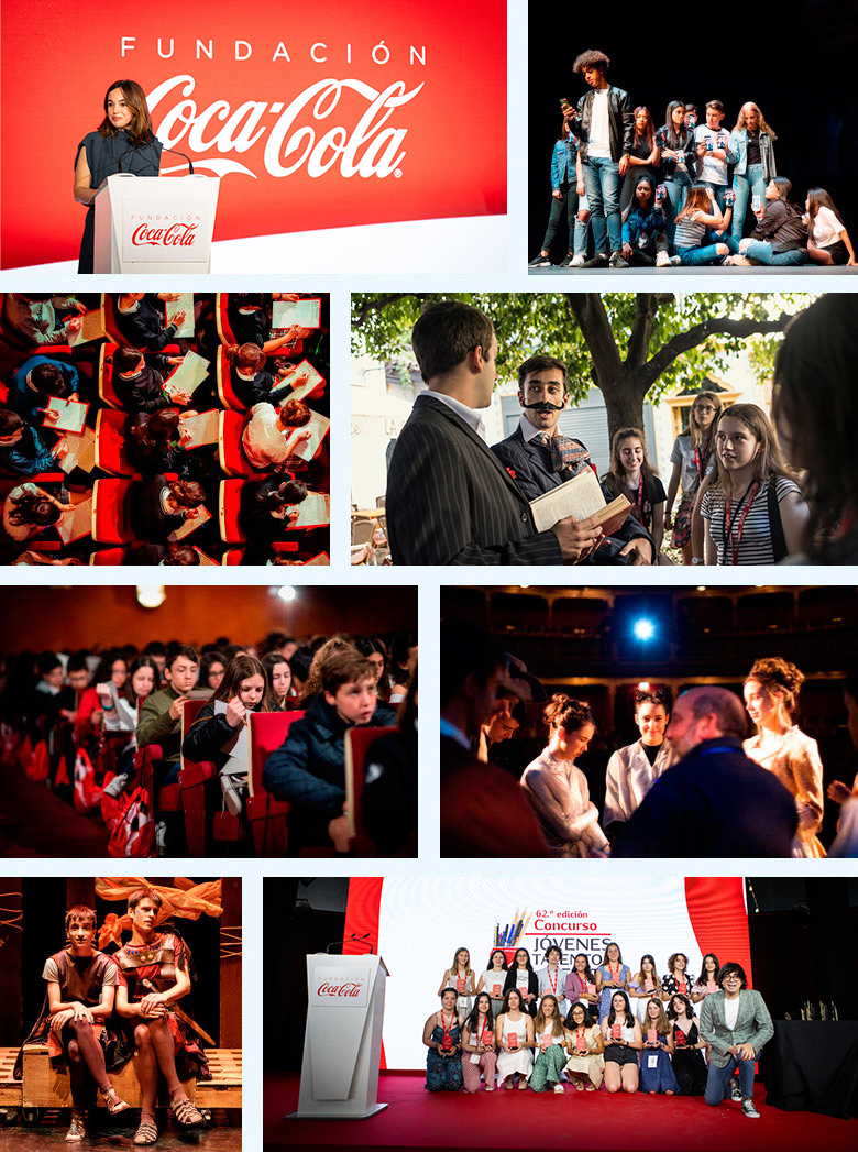 collage de fotos de la fundacion coca-cola