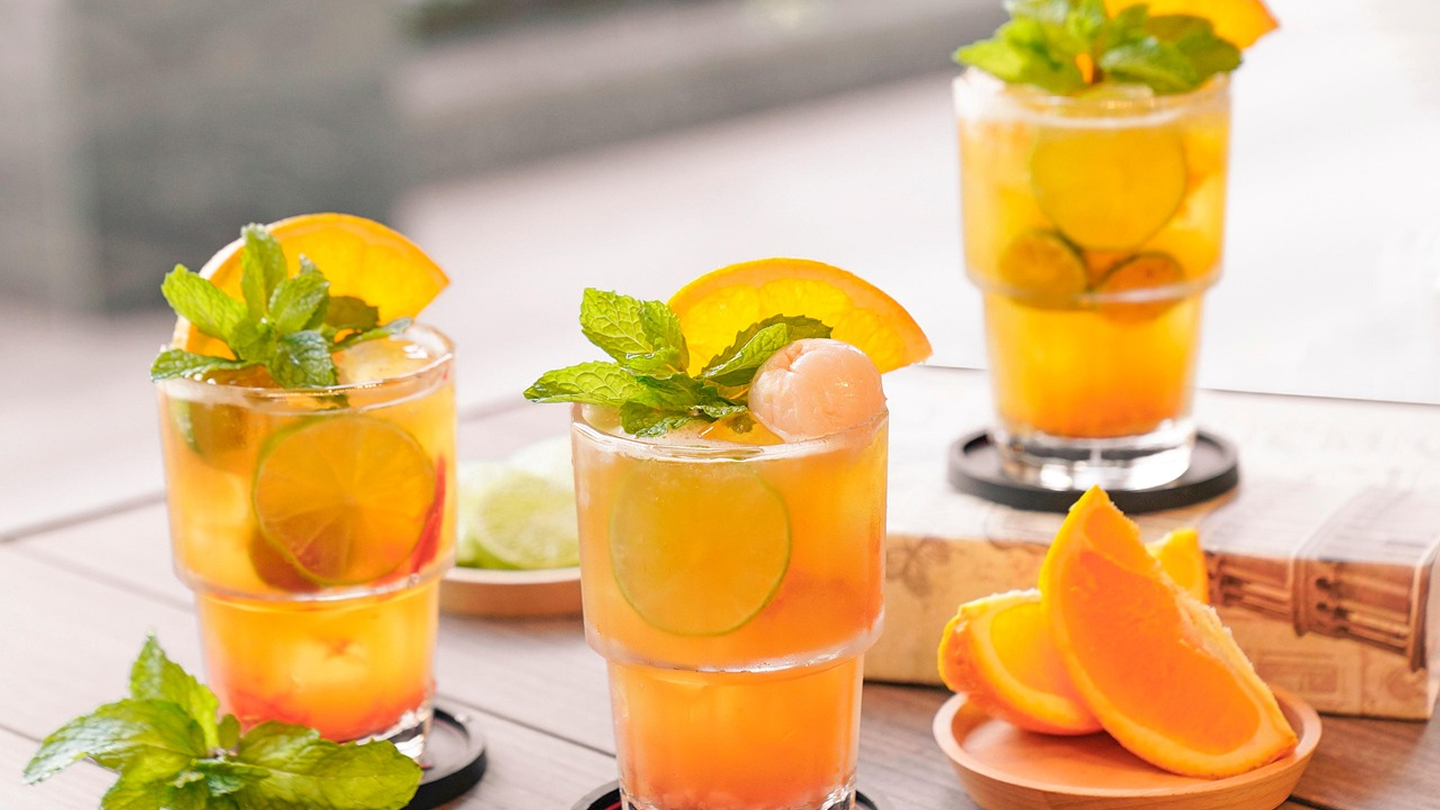 bebida refrescante de té frío