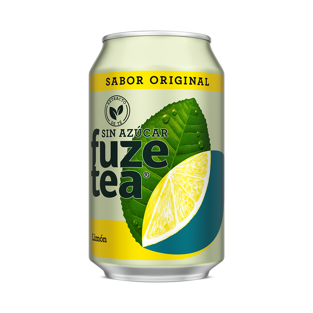 Lata de Fuze Tea Sabor Original Limón Sin Azúcar