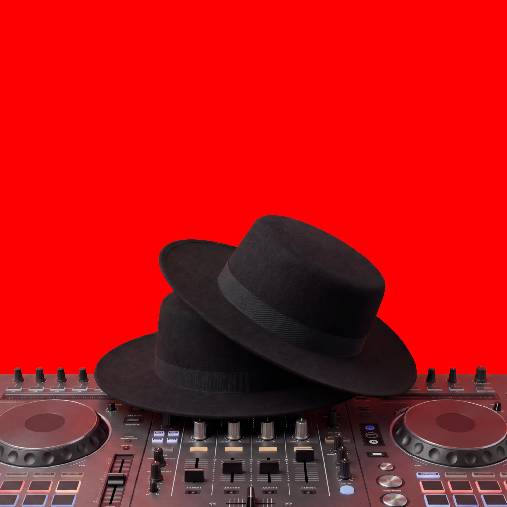 mesa DJ con sombrero