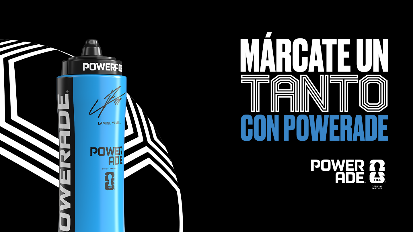 Botella de Powerade con Lamine Yamal