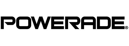 Powerade-logo valkoisella taustalla
