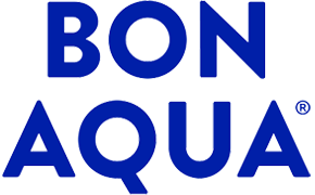Bonaqua -logo valkoisella taustalla