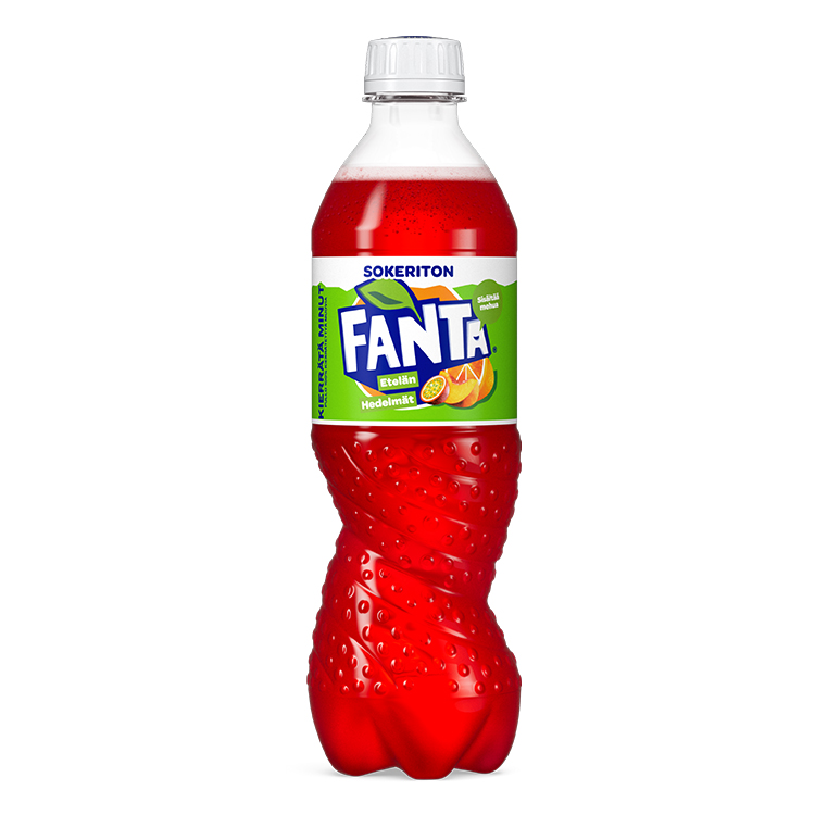 Fanta Etelän Hedelmät Sokeriton -pullo