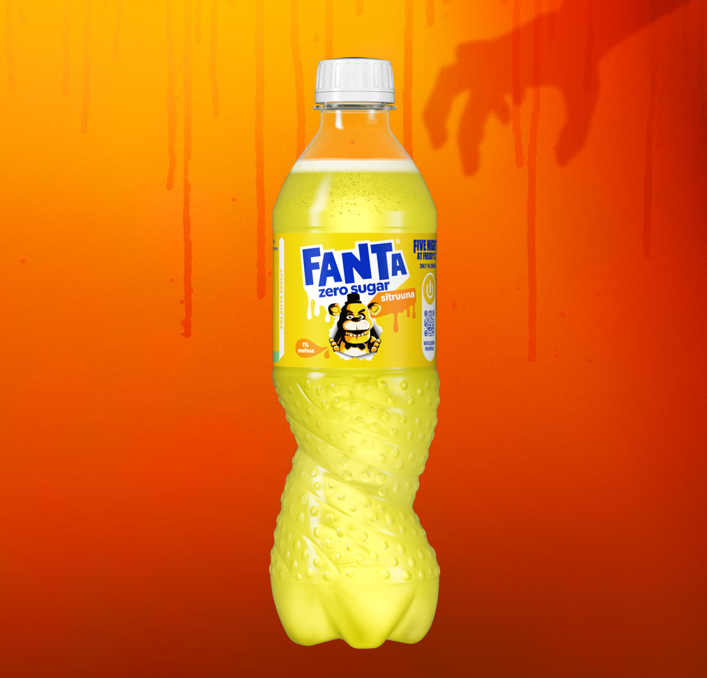 a can of Orange x Freddy FazBear fanta