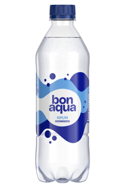 Bonaqua-muovipullo, valkoinen tausta