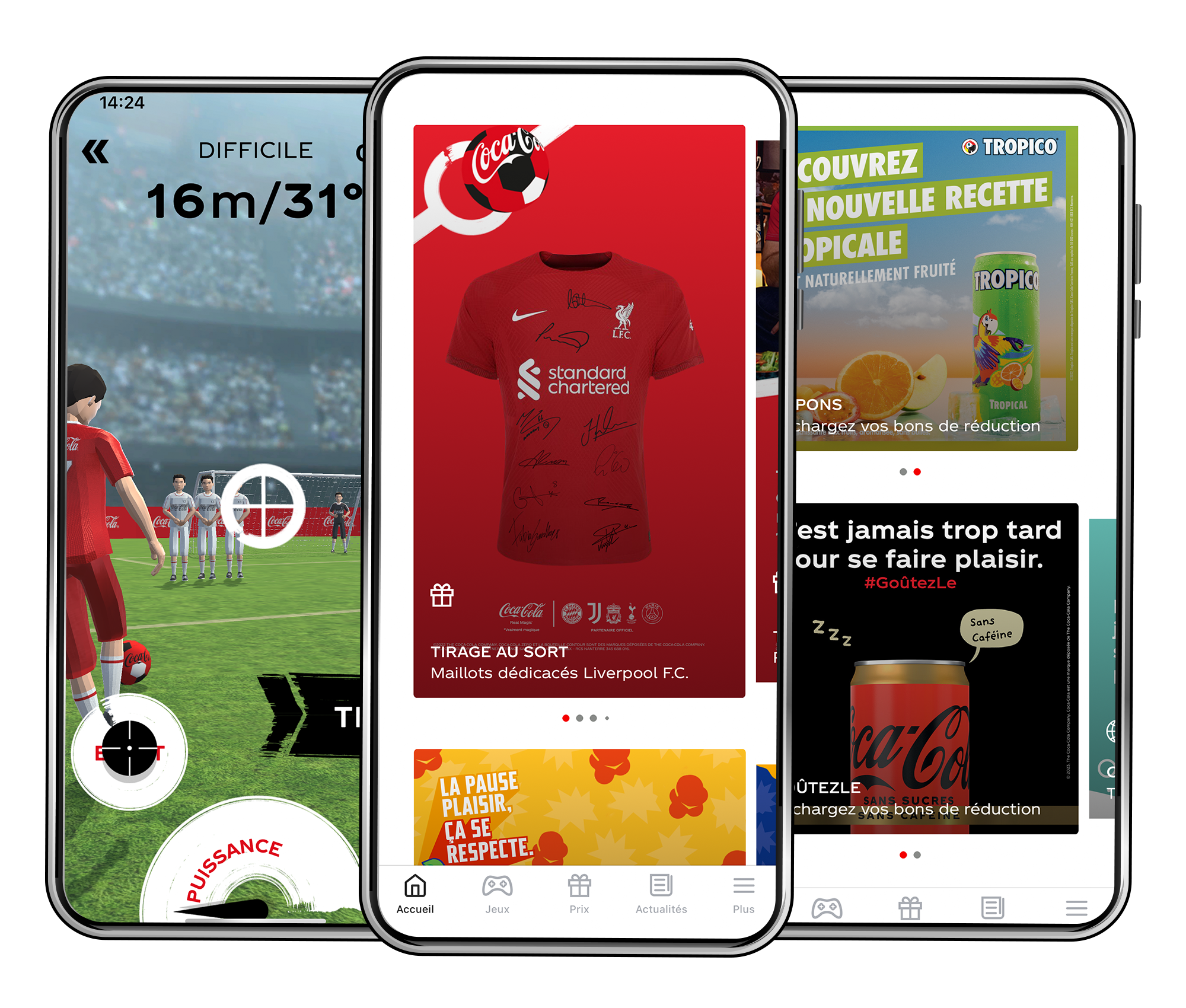 Prévisualisation de l'application mobile Coca-Cola
