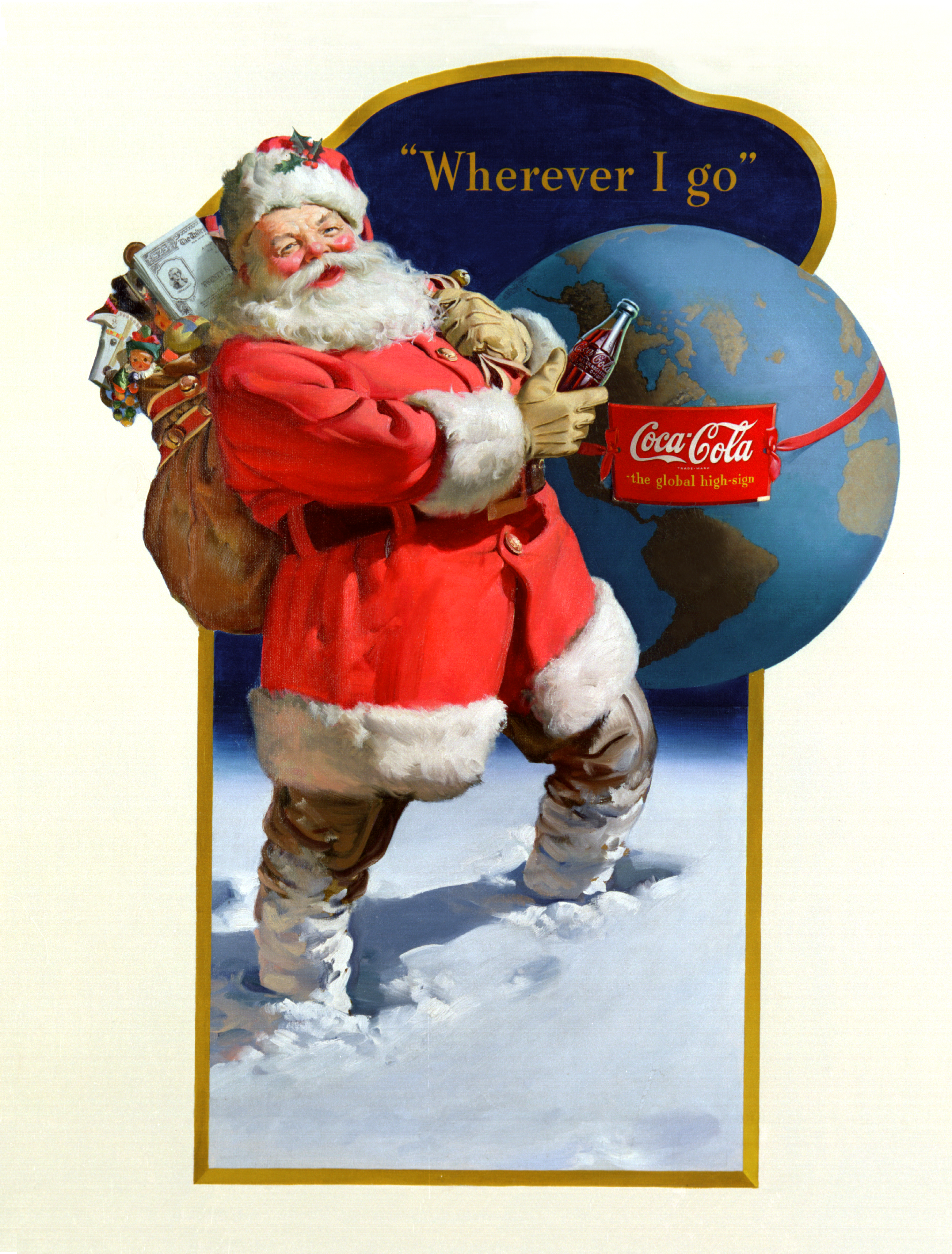 Publicité historique Coca-Cola - Père Noël 1943 - Wherever I Go