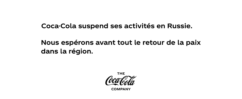 Coca-Cola suspend ses activités en Russie