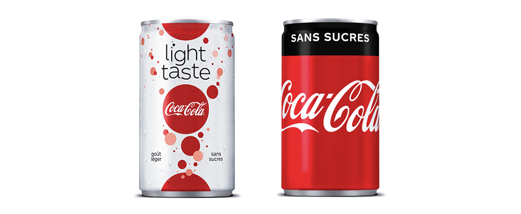 Entre Coca-Cola light taste et Coca-Cola sans sucres, la confusion peut régner…