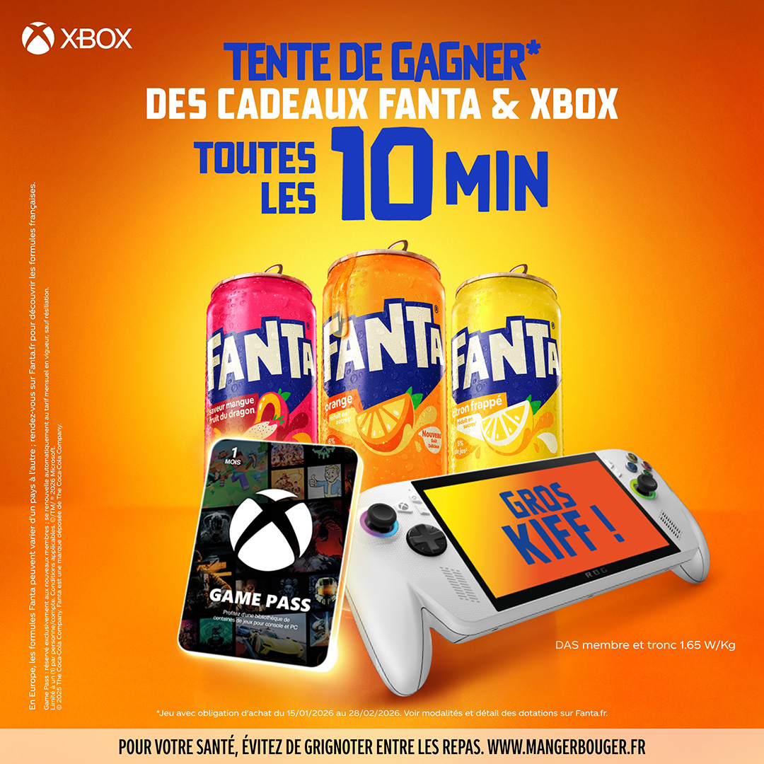 Tente de gagner des cadeaux Fanta & Xbox toutes les 10min