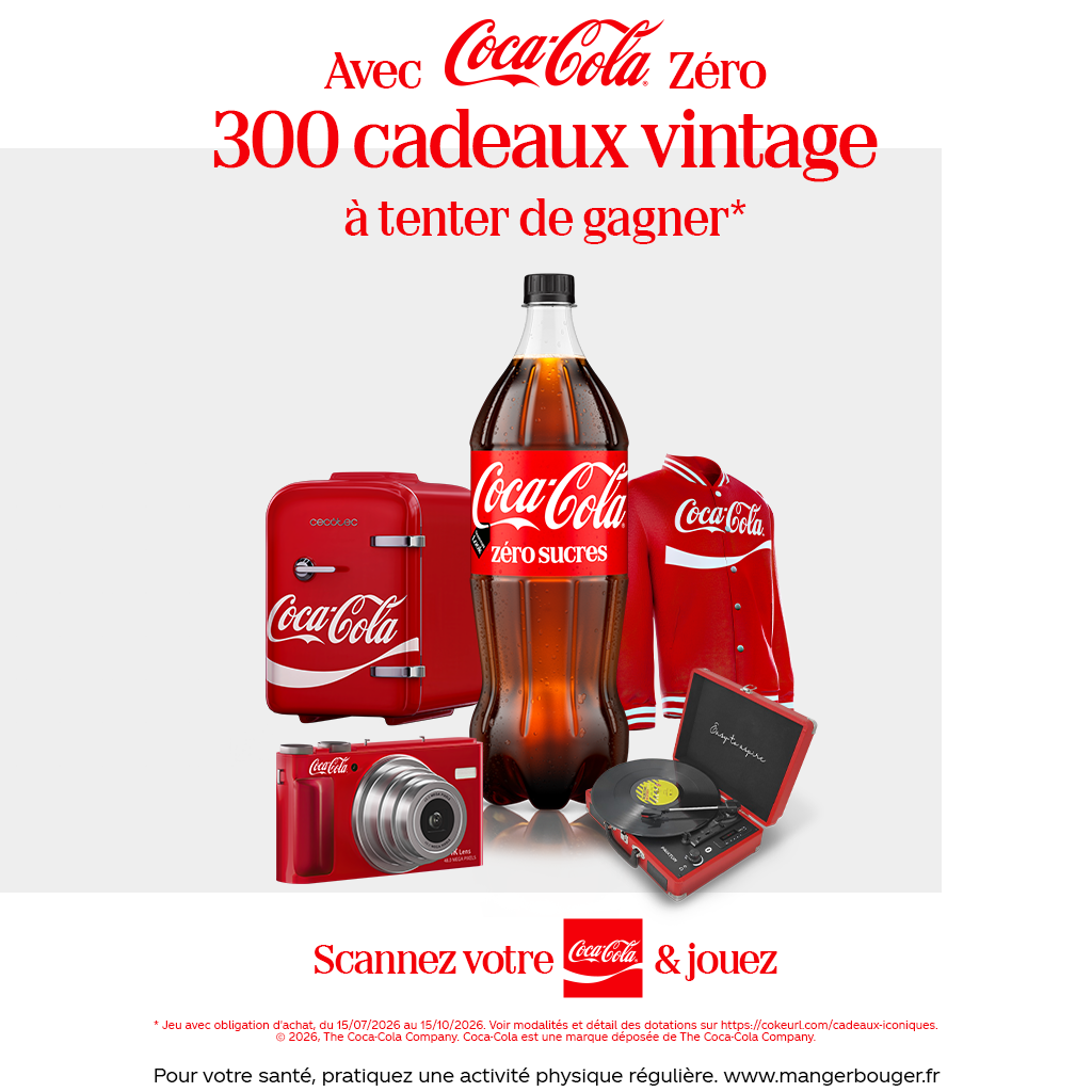 Avec Coca-Cola Zéro 300 cadeaux vintage à tenter de gagner