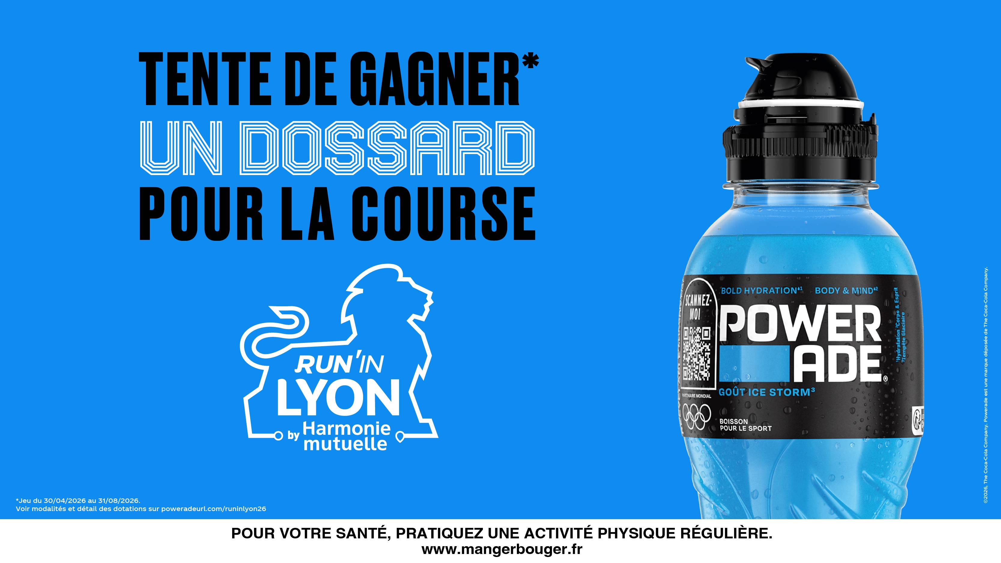 vec Powerade, tente de gagner un dossard pour la course Adidas 10k Paris