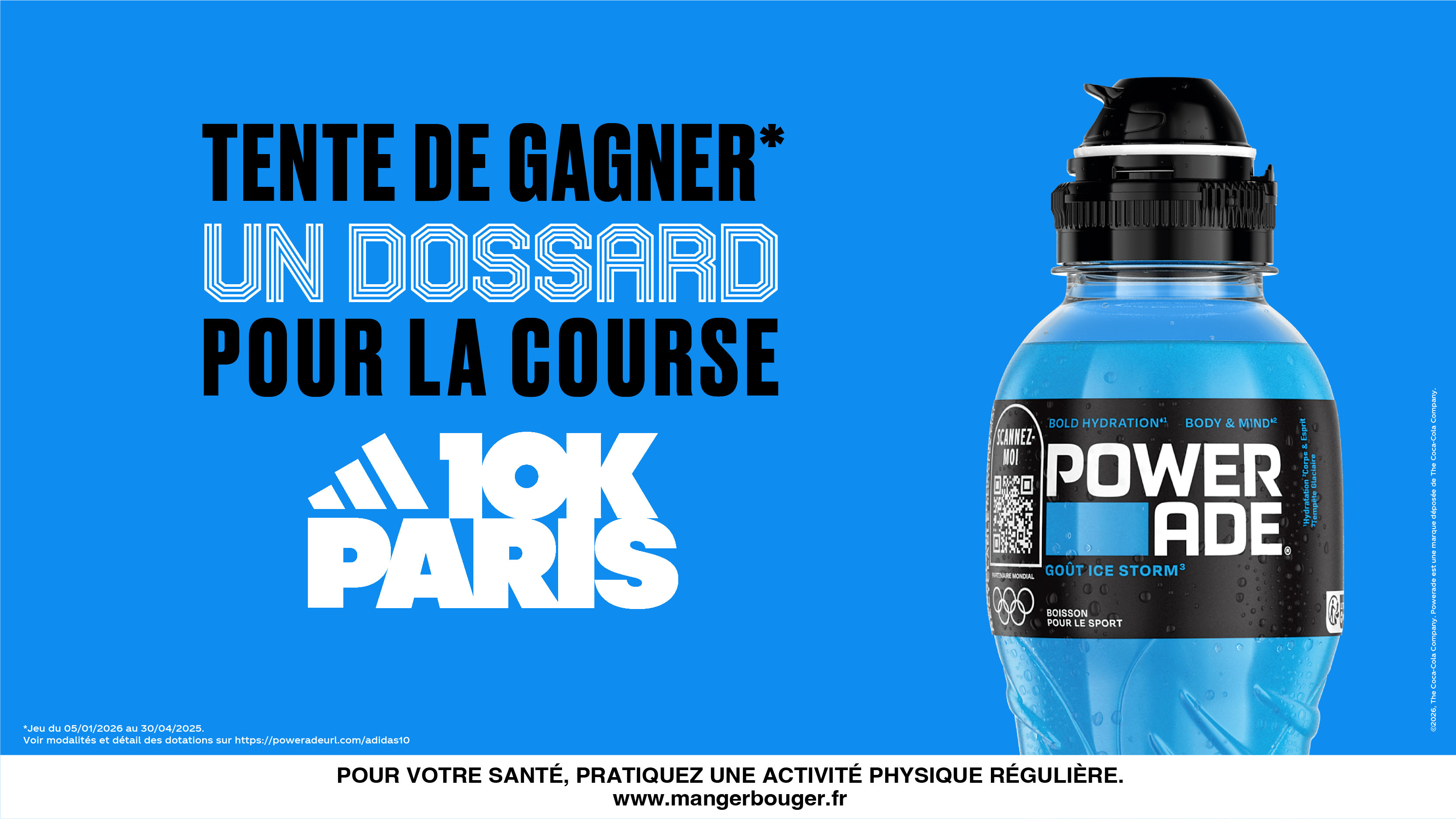 vec Powerade, tente de gagner un dossard pour la course Adidas 10k Paris