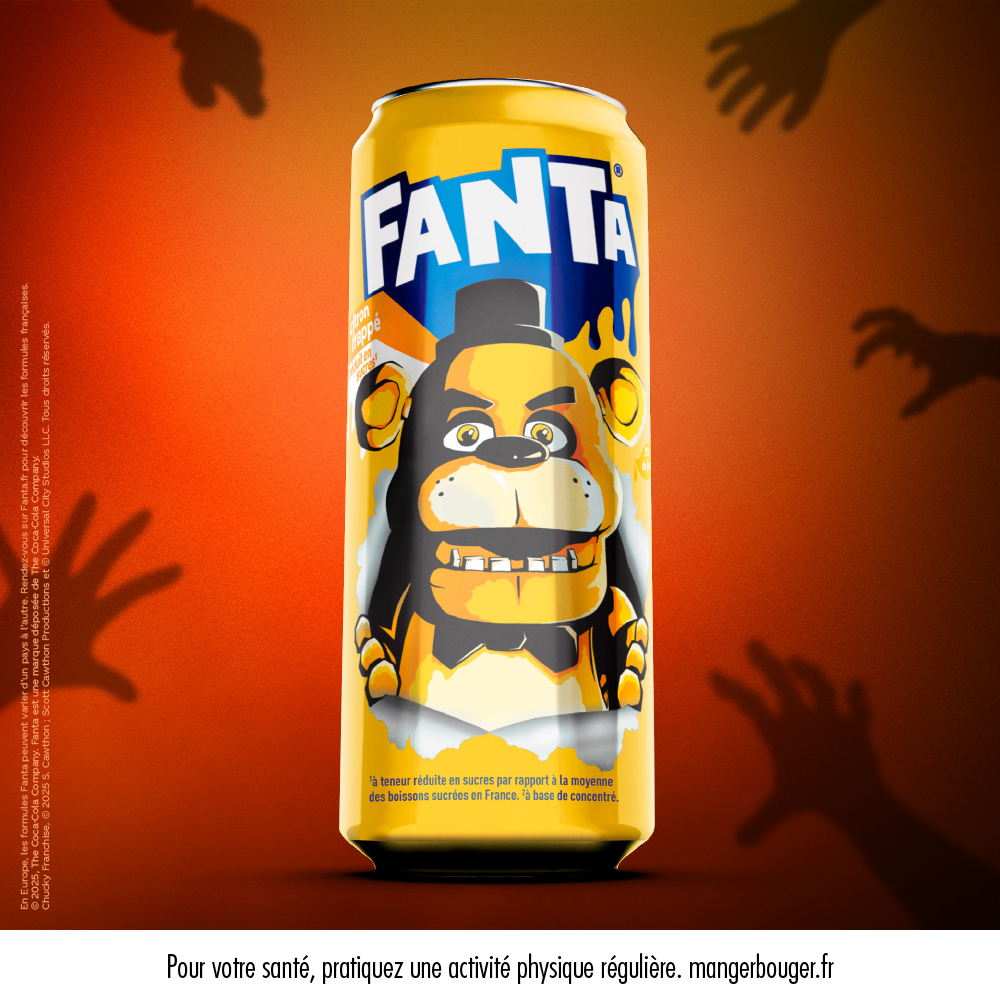Une canette de Fanta Citron Frappé x Freddy FazBear
