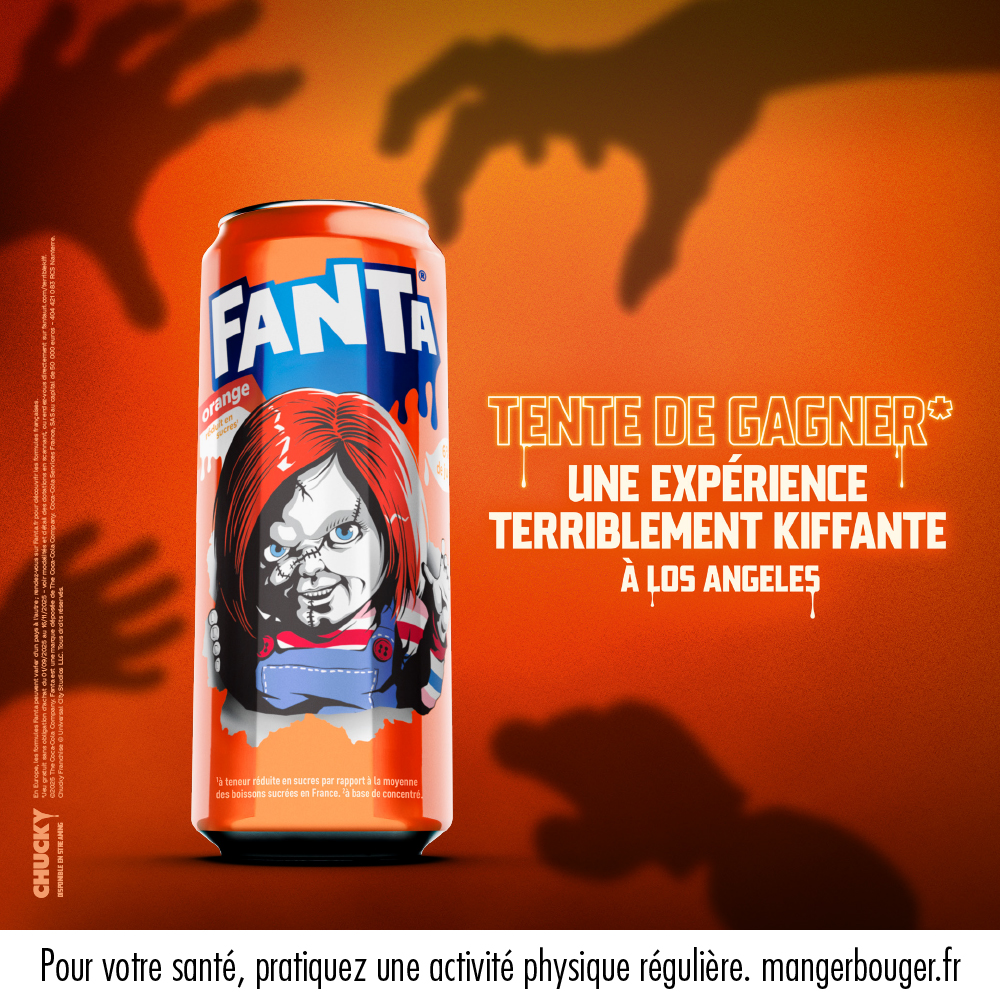 Une canette de Fanta Orange x Chucky - Tente de gagner une expérience terriblement kiffante à Los Angeles