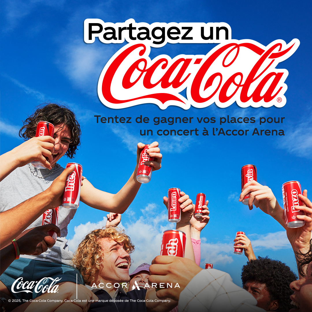 Partagez un Coca-Cola et tentez de gagner vos places pour un concert a l'Accor Arena