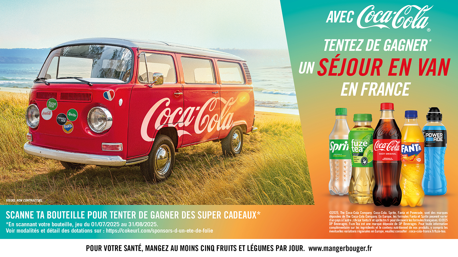 Avec Coca-Cola, tentez de gagner un séjour en van en France. Scanne ta bouteille pour tentez de gagner des super cadeaux.